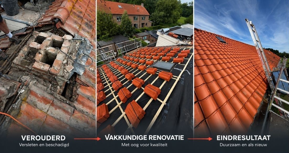 dakrenovatie voorbeeldproject voor tijdens en na